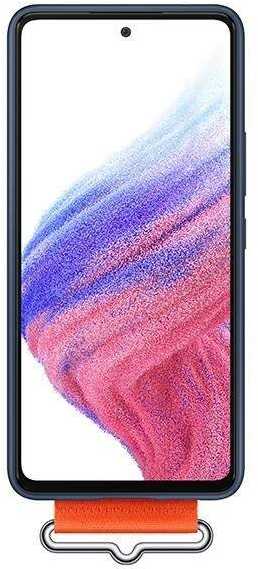 Dėklas „Samsung Galaxy A53 5G“ silikoninis dangtelis su „Navy“ dirželiu