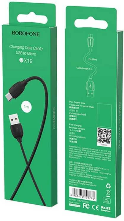 Borofone BOROPHONE USB KABELIS - BX19 2.4A MICRO USB 1M Juodas