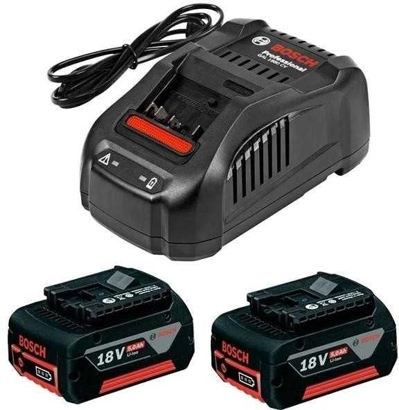 Bosch rinkinys akumuliatoriai GBA 18 V-Li 2x5,0 Ah + kroviklis GAL 1880 CV