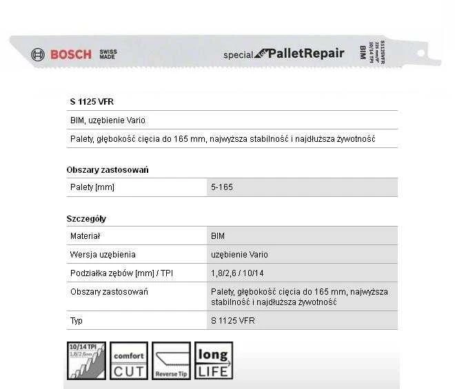 BOSCH PJŪKLĖ S1125VFR 225mm METAL / 5vnt.
