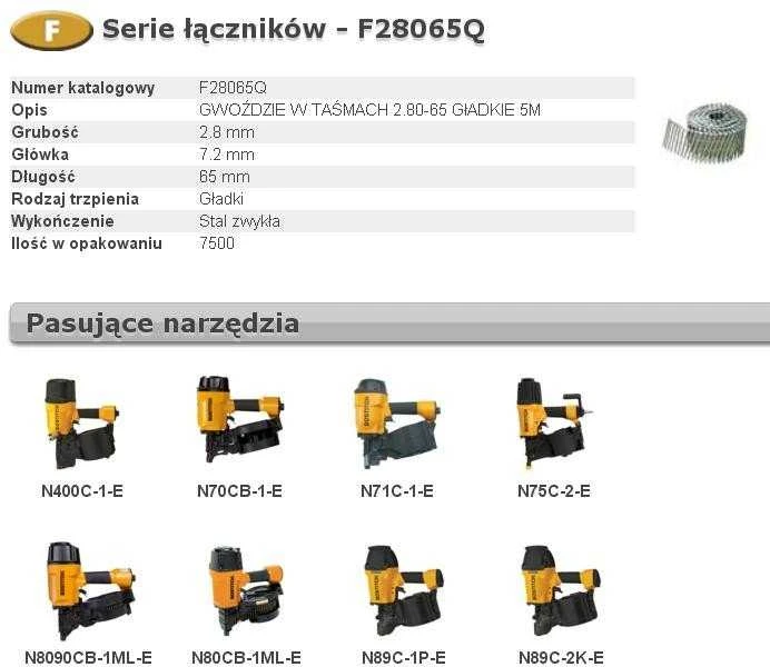 BOSTITCH VINIAI F 2,80 x 65mm 7500vnt. F28065Q