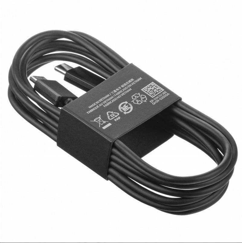 112803 EP-DW767JBE Samsung USB-C/USB-C duomenų kabelis 3A 1.8m juodos spalvos (OOB Bulk)