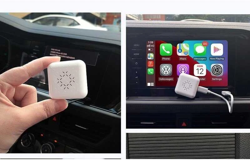 Carlinkit U2W Mini Wireless Adapter Apple Carplay, Baltas - belaidis adapteris