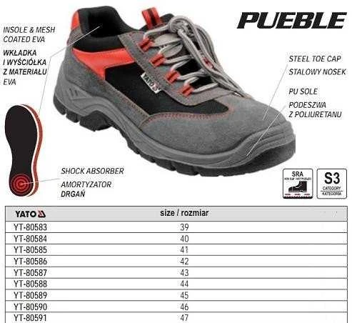 Darbo pusbačiai Yato Pueble; S3; 41; pilki