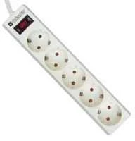 DEFENDER Surge protector for 5 sockets, cable 3.0m. with grounded connection and safety switch, Schuko - C13, ES3, 99482