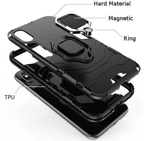 Ring Case DĖKLAS ARMOR RING MAGNETIC IPHONE XR Juodas