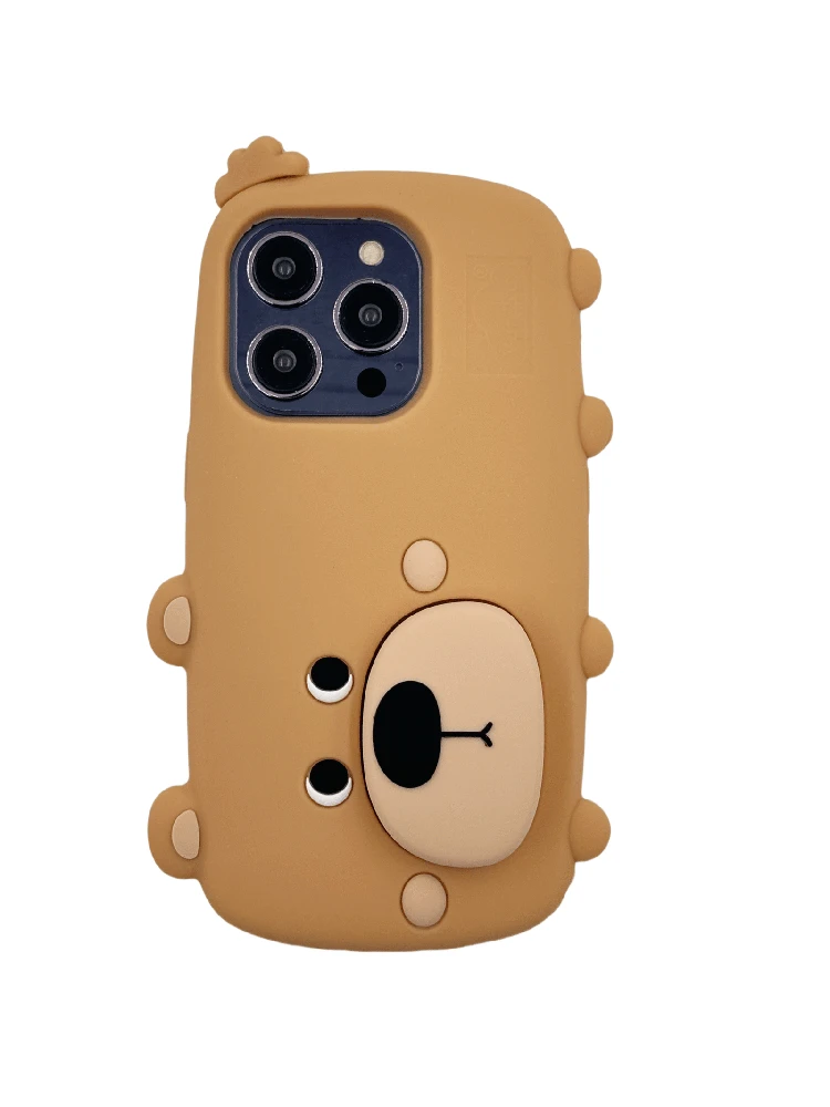 3Dcase DĖKLAS DĖKLAS 3D MEŠKUČIO DĖKLAS SU STOVĖJU IPHONE 13