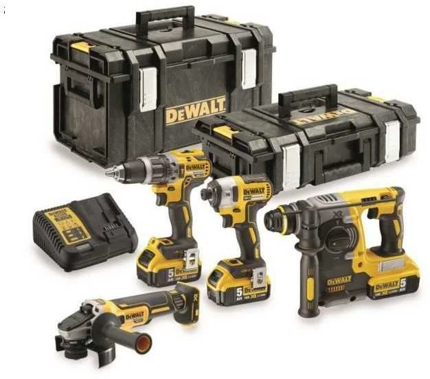 Įrankių rinkinys DeWalt (DCG405 + DCH273 + DCD796 + DCF887); 18 V; 3x5,0 Ah akum.