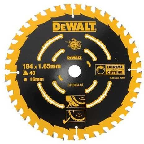 Pjovimo diskas 184x1,65x16mm, z40, 20° medis MDF, DeWalt