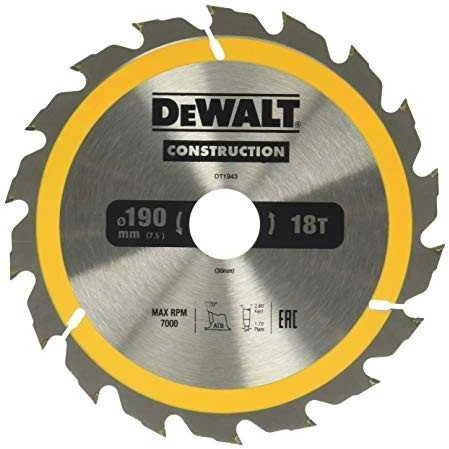 Tarcza DEWALT diskinis pjūklas 190x30mmx18z