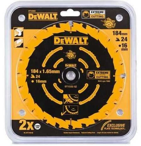Pjovimo diskas medienai DeWalt Extreme; 184x1,65x16,0 mm; Z24; 5°