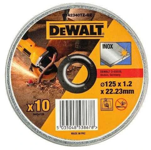 DEWALT TARCZA DO CIĘCIA METALU 125 x 1,2 x 22,2mm 10sztuk INOX