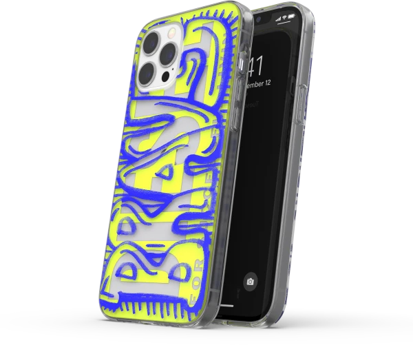Dėklas Mėlyna DIESEL SNAP CASE CLEAR AOP FW20 IPHONE 12 PRO MAX Mėlynas/NEON LIME