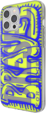 Dėklas Mėlyna DIESEL SNAP CASE CLEAR AOP FW20 IPHONE 12 PRO MAX Mėlynas/NEON LIME