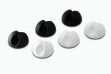DIGITUS Cable holder set, self- adhesive, Plastic, D. 30mm, high: 20mm, 6 Pcs/set, juodas + baltas, DB-770917-000-M