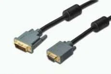 DIGITUS DVI / VGA adapter cable, DVI(24+5) - HD15, 2x ferrit, M/M, 2.0m, DVI-I dual link, DK-320301-020-S