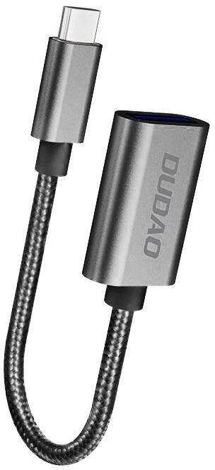 Dudao adapterio kabelis OTG USB 2.0 į USB Type C pilkas (L15T)