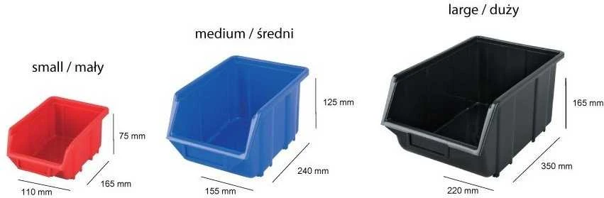 Pojemnik ECOBOX ŚREDNI Raudonas