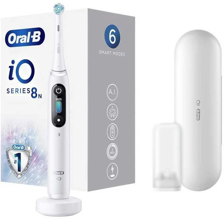 Elektrinis dantų šepetėlis Oral-B iO8, baltas