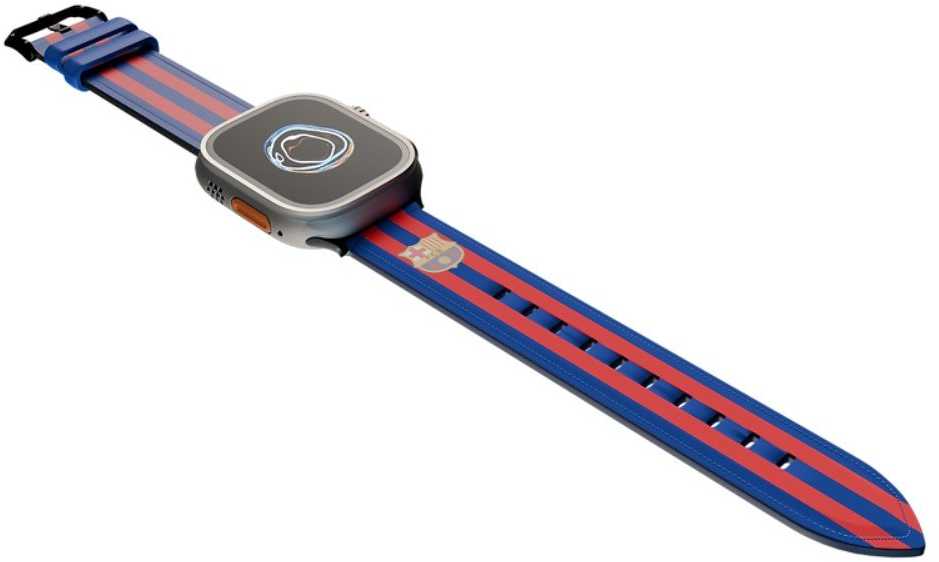 Ocpc FC Barcelona Apple Watch Band Real Leather 49" OCFCBAWBBG49 BG