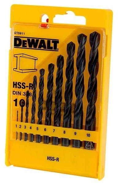 Dewalt grąžtų metalui rinkinys HSS-R 10vnt. 1-10mm DT5911-QZ