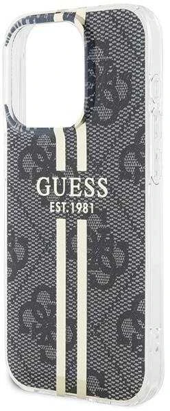 Dėklas GUESS GUHCP15XH4SGK IPHONE 15 PRO MAX 6.7 "Juodas/Juodas HARDCASE IML 4G GOLD STRIPE