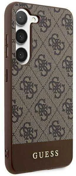 Samsung Galaxy S24 Plus Guess dėklas 4G Stripe Collection (GUHCS24MG4GLBR) rudos spalvos
