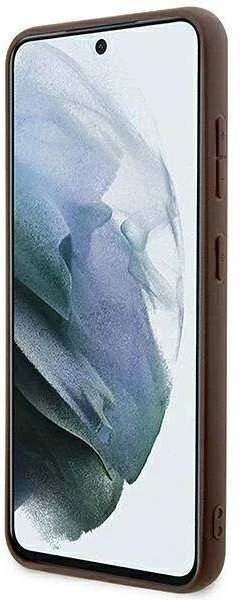 Samsung Galaxy S24 Plus Guess dėklas 4G Stripe Collection (GUHCS24MG4GLBR) rudos spalvos