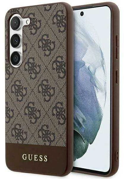 Samsung Galaxy S24 Plus Guess dėklas 4G Stripe Collection (GUHCS24MG4GLBR) rudos spalvos