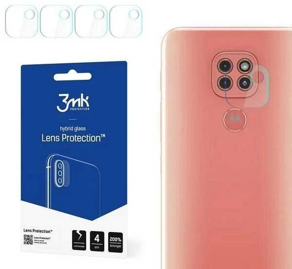 HIBRIDINIS STIKLAS 3MK LANKSTUS STIKLINIS OBJEKTYVAS MOTOROLA MOTO G9 PLAY FOTOAPARATUI 4 VNT.