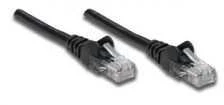 Intracom INTELLINET tinklo kabelis Cat5e U/UTP 1,0m 3ft. Juodas RJ-45 Vyriški / RJ-45 Vyriški Paauksuoti kontaktai Polibag