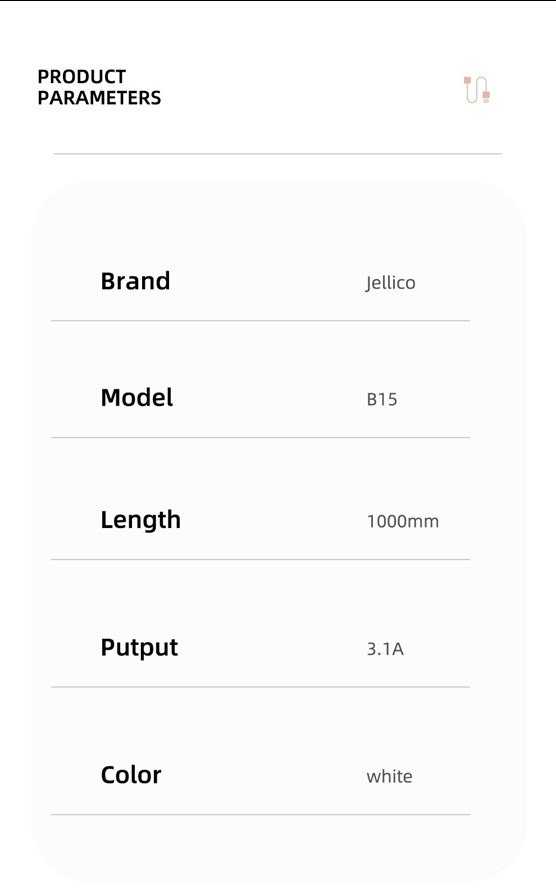 JELLICO kabelis B15 Lightning 3.1A 1M Baltas