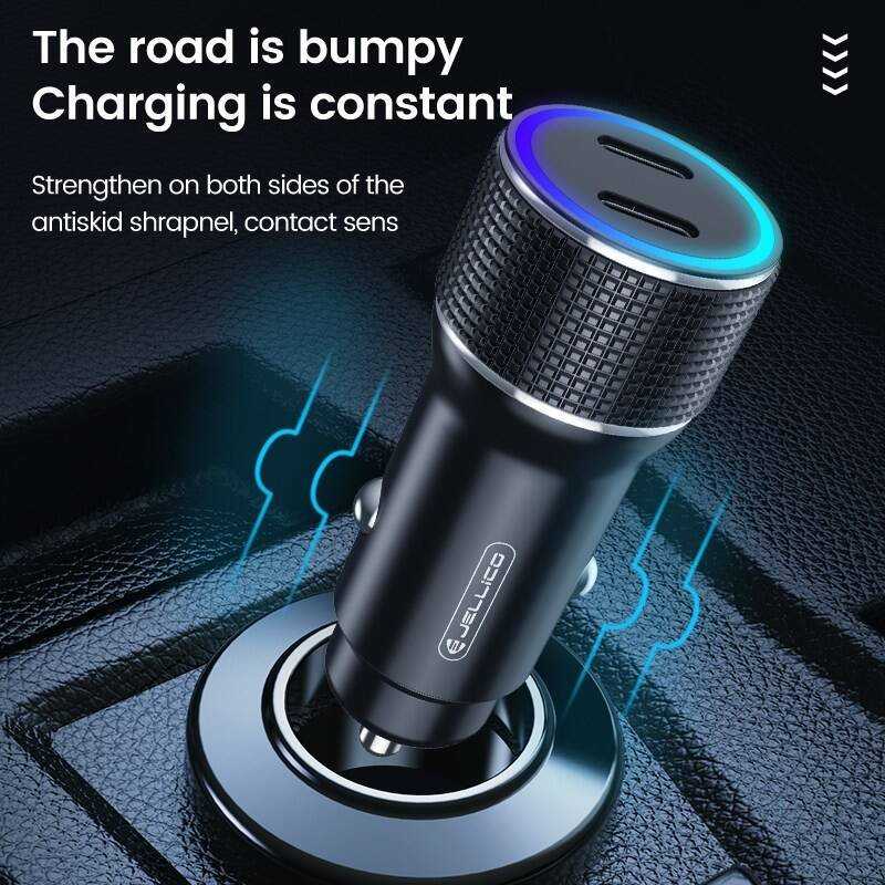 JELLICO car charger F8 PD 40W 2xUSB-C Juodas