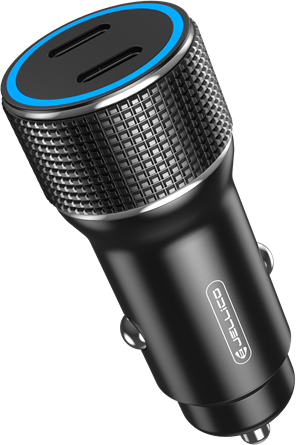 JELLICO car charger F8 PD 40W 2xUSB-C Juodas