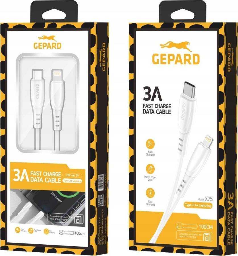 Kabelis GEPARD USB-C - Žaibas