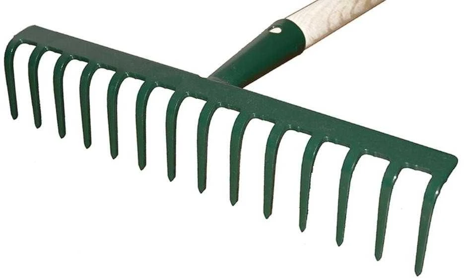 KARD UNIVERSALUS GRĖBĖLIS 14 DANTŲ PLOKŠČIAS SIJAS SU VELENU 130cm
