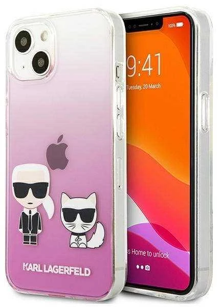 Dėklas Karl Lagerfeld KLHCP13SCKTRP HARDCASE KARL&CHOUPETTE IPHONE 13 MINI Rožinis