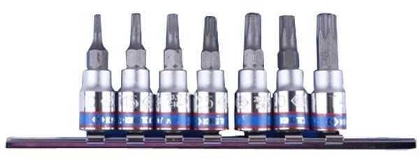 KING TONY KOMPLET NASADEK 1/4" TORX Z OTWOREM 7 vnt. 2037 T10 - T40