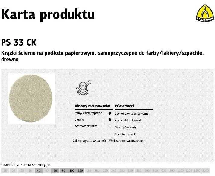 KLINGSPOR SAVIŠKAI KLIPANTIS ŠVIRTINIMAS DISKAS 225mm PS33CK gr. 120 / 50 vnt.