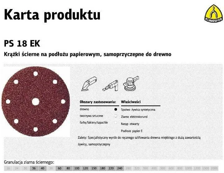 KLINGSPOR SAVIŠKAI KLIPOJANTIS ABRAZYVINIS DISKAS 150mm PS18EK storio. 40 GLS1 /50 vnt.