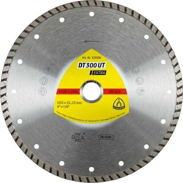 Deimantinis pjovimo diskas šlapiam pjovimui Klingspor DT 300 UT Extra; 230x2,5x22,23 mm