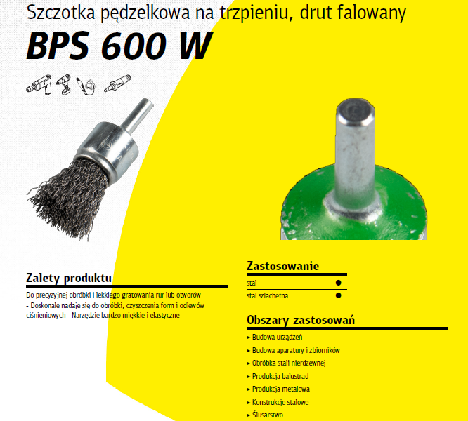 Klingspor K.SZCZOTKA PĘDZELKOWA 12mm BPS600W DRUT FALISTY