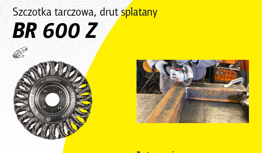 Metalinis šepetys KLINGSPOR BR 600 Z Inox 125x14x22,23mm