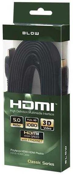 BLOW plokščias 5m HDMI laidas pakuotėje