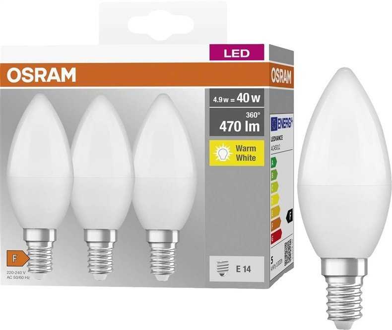 LED lemputė Osram LED, B40, balta, E14, 6.6 W, 800 lm
