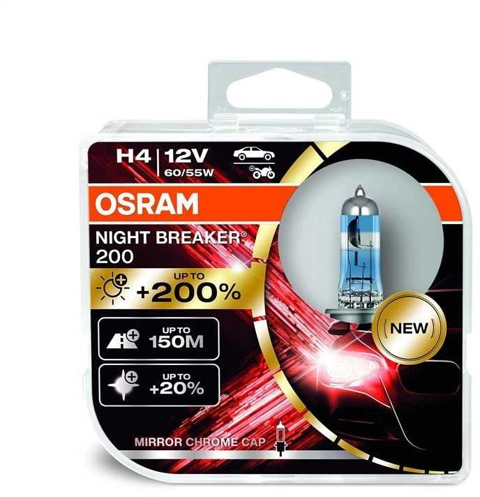 Osram lemputės Night Breaker lazerinis,+200%, H4, 60/55W, DUO 64193NB2