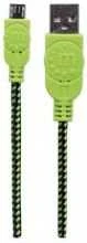 MANHATTAN Braided Hi-Speed USB (AM) - Micro USB-(BM) Cable USB 2.0, 1.0 m, Juodas/Žalias, 352772