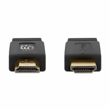 MANHATTAN HDMI cable 4K/60Hz M/M 1.0m HDR, HEC, ARC, Gold-plated Contacts, Juodas, 355605