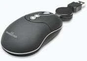 MANHATTAN MM1 mini pelė, retractable cable, USB, Five Mygtukai su ratuku, 800 dpi, 176835