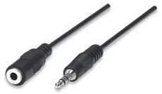 MANHATTAN Stereo extension cable, 3.5mm stereo jack/3.5mm stereo socket, 311717, 311724, ICOC 018-CU-25